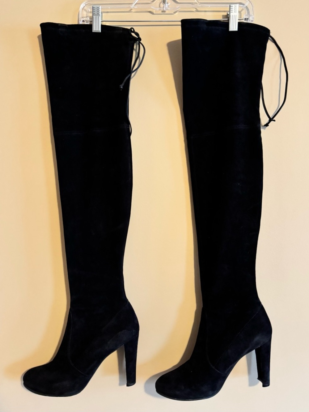 Stuart Weitzman Black Over-the-Knee Suede Boots - Picture 3 of 6